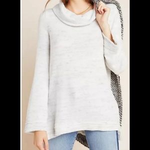 Maeve by Anthropologie | Cowl Neck Gray Gauzey Sweater